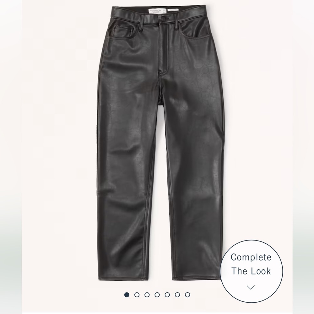 Abercrombie Ankle Straight Ultra Highrise, faux leather pants 2x Short